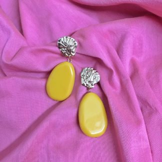 Classic Yellow Drop Statement Earrings