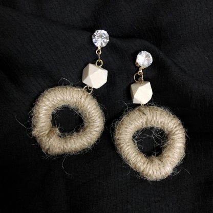 Handmade Jute Statement Earrings