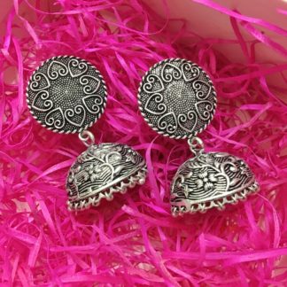 GS Silver Beads Oxidized Jhumka_1