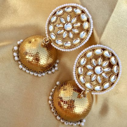 Dome Shaped Kundan Jhumkas 1
