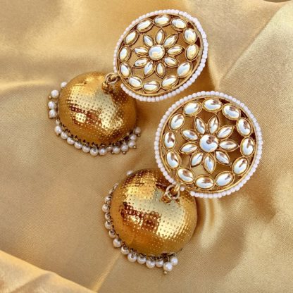 Dome Shaped Kundan Jhumkas 2