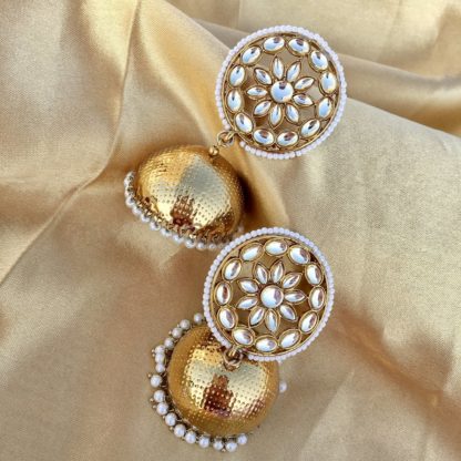 Dome Shaped Kundan Jhumkas