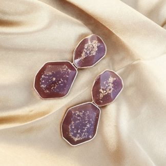 Gemstone Decor Geometric Drop Earrings