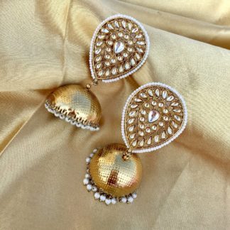 Tear Shaped Kundan Jhumkas 3