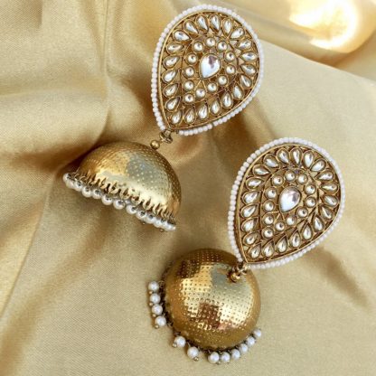 Tear Shaped Kundan Jhumkas