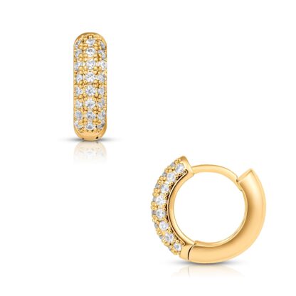 Myra Huggie Hoop Earrings- Cubic Zirconia Diamonds - Image 4
