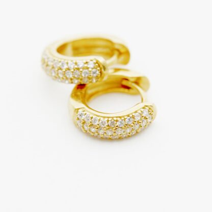 Myra Huggie Hoop Earrings- Cubic Zirconia Diamonds - Image 3
