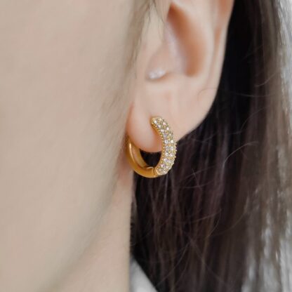 Myra Huggie Hoops_Waterproof stainless steel Earrings