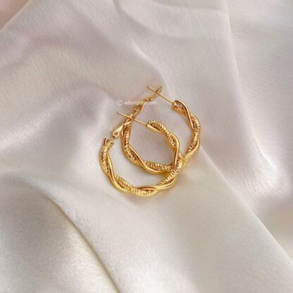Hailey Twisted Hoop Earrings - Image 2