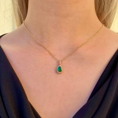 Marilyn Emerald Green Crystal Pendant Necklace