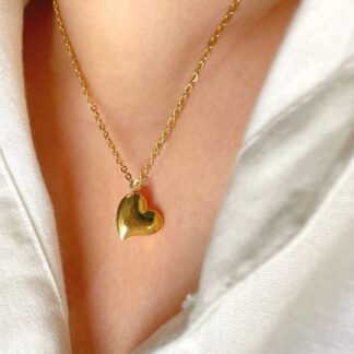 Tilted Heart Necklace_waterproof and stainless steel necklace jewellery