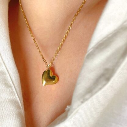 Tilted Heart Necklace_waterproof and stainless steel necklace jewellery