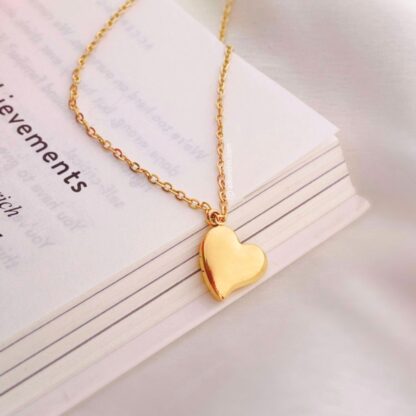 Tilted Heart Necklace_waterproof and stainless steel necklace-jewellery